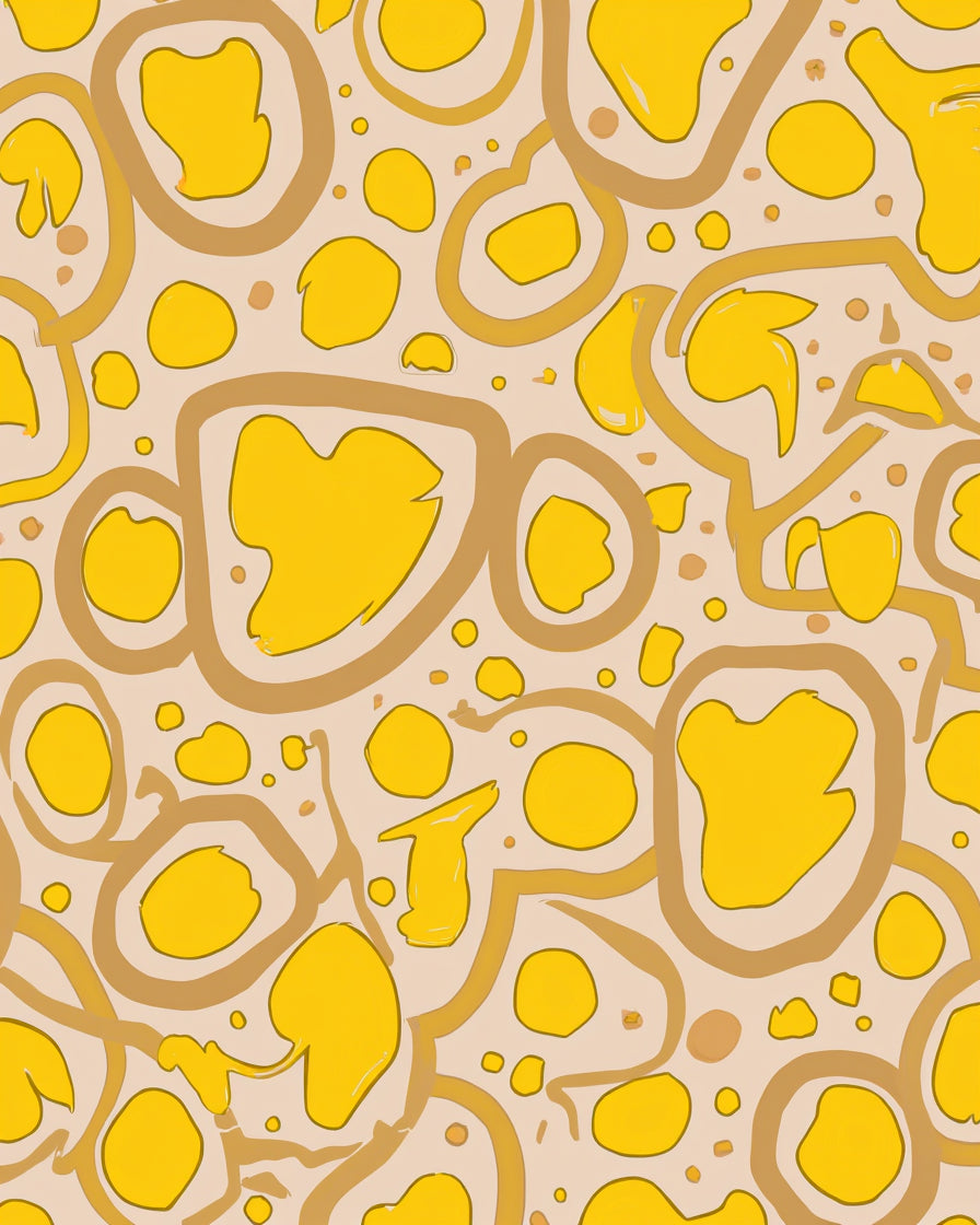 Abstract Yellow Gold Organic Pattern Rug