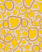 Abstract Yellow Gold Organic Pattern Rug
