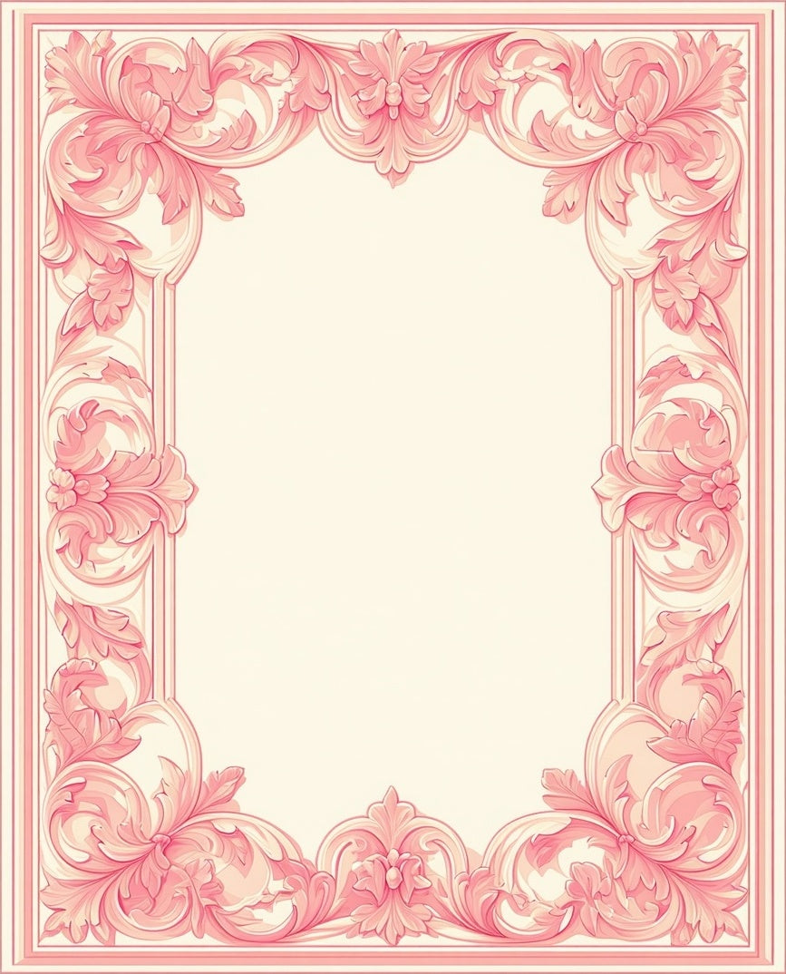 Vintage Floral Pink Ornamental Rug