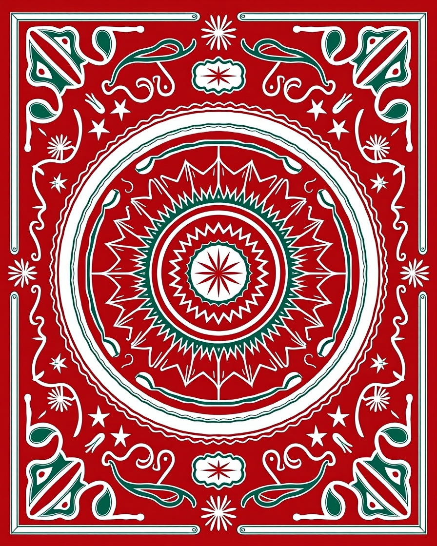 Bold Red Festivity Medallion Rug