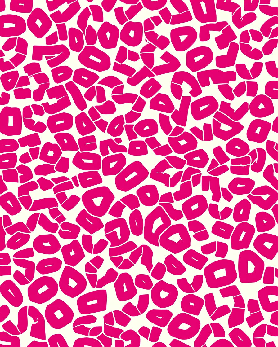 Bold Pink Abstract Animal Print Rug