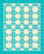 Coastal Sunburst Geometric Pattern Rug
