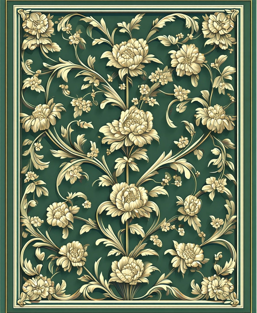Elegant Floral Swirl Pattern Rug