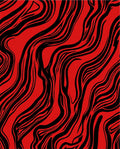 Bold Red Black Abstract Swirls Rug