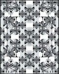 Symmetrical Floral Line Art Rug
