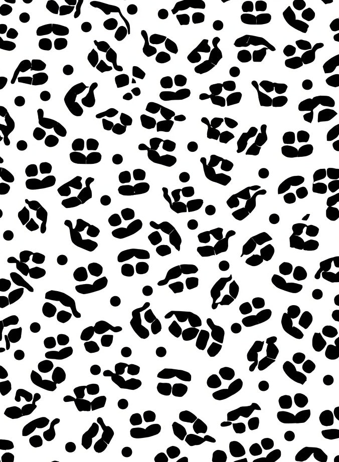 Black White Abstract Spots Pattern Rug