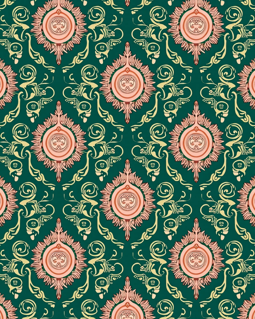 Art Deco Inspired Floral Patterned Rug