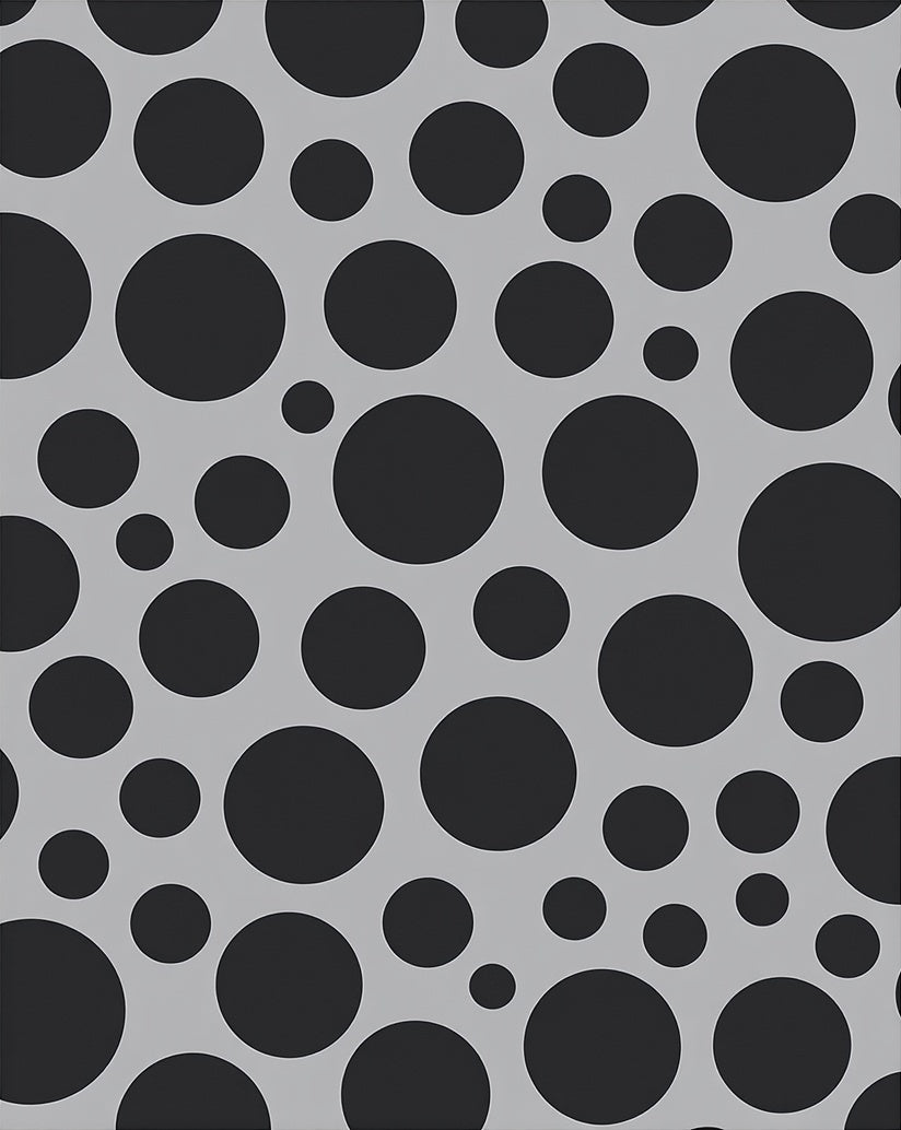 Black Gray Polka Dot Design Rug