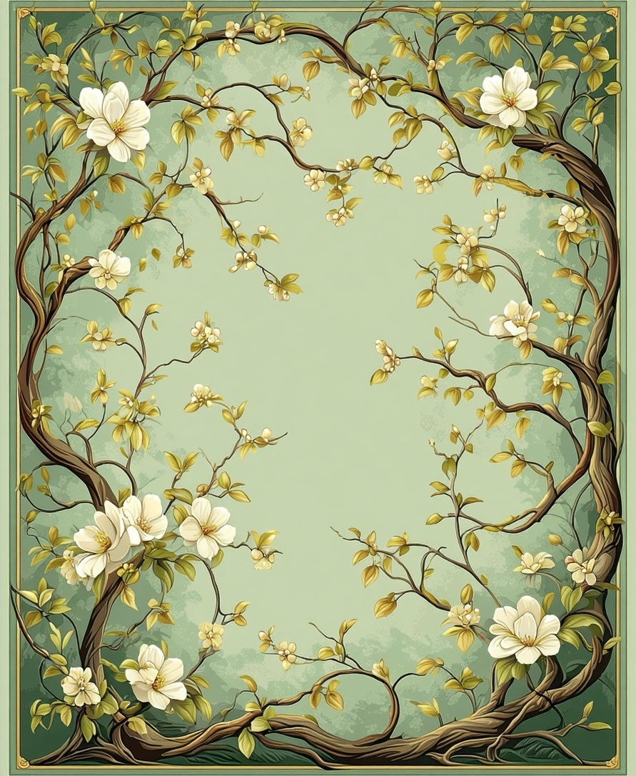 Enchanting Floral Tree Branch Design Rug