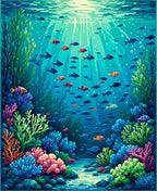 Vibrant Ocean Fish Coral Garden Rug