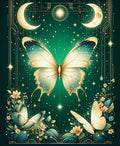 Elegant Emerald ButterflyCelestial Garden Rug