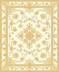 Ornate Gold Floral Pattern Rug