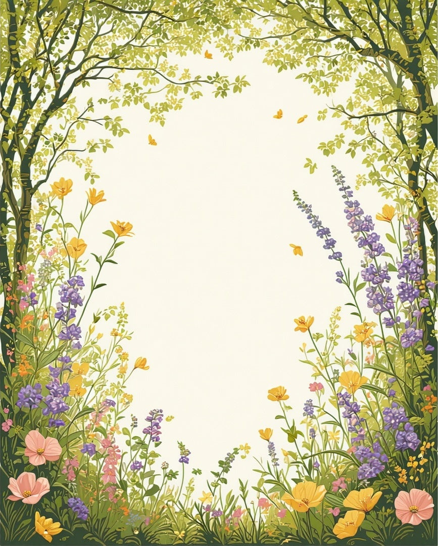 Lush Spring Garden Floral Pattern Rug