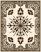 Intricate Floral Leaf Pattern Design Rug