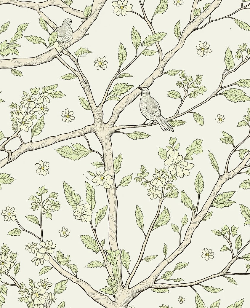 Bird and Blossom Branch Design Rug