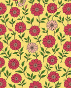Retro Floral Pattern Red Bloom Rug