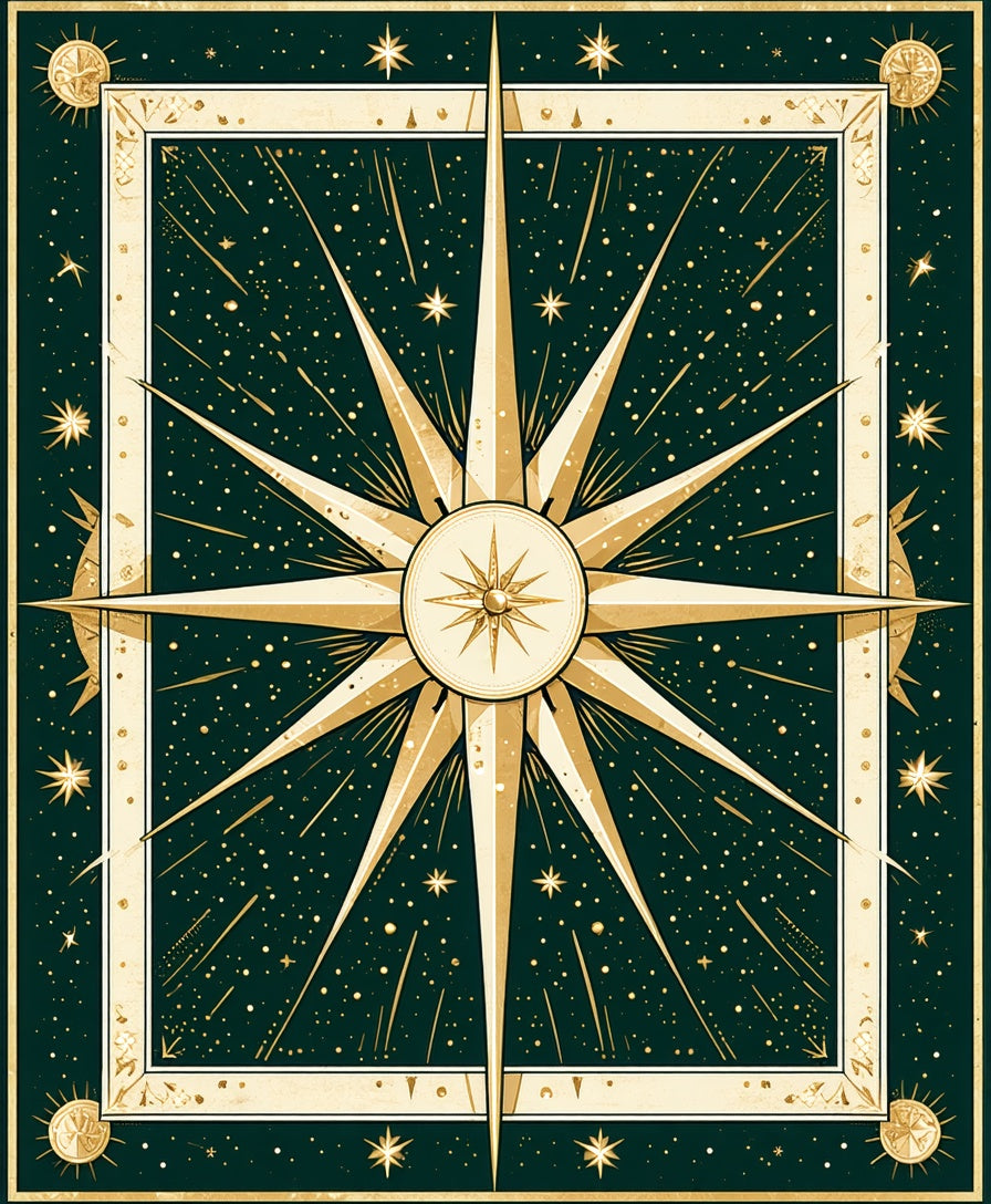 Celestial Starburst Geometric Pattern Rug