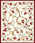 Floral Vine With Red Leaves Design Rug