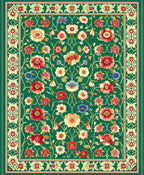 Lush Floral Vine Pattern Rug