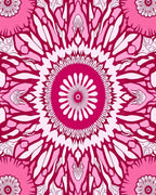 Mandala Floral Patterned Pink Intricate Rug
