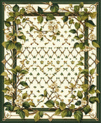 Vintage Floral Lattice Pattern Rug