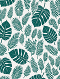 Tropical Leaf Pattern Green Design Rug