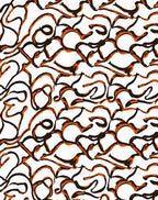 Abstract Wavy Brushstroke Orange Line Rug