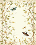 Vintage Floral Vines and Insects Rug