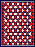 Bold Red Hexagonal Geometric Pattern Rug
