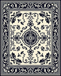 Classic Floral Scrollwork Intricate Design Rug