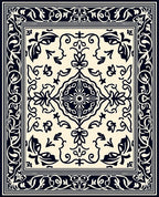 Classic Floral Scrollwork Intricate Design Rug