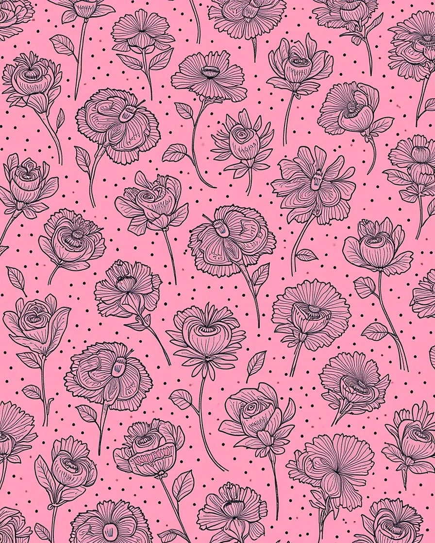 Whimsical Floral Scatter Pattern Rug