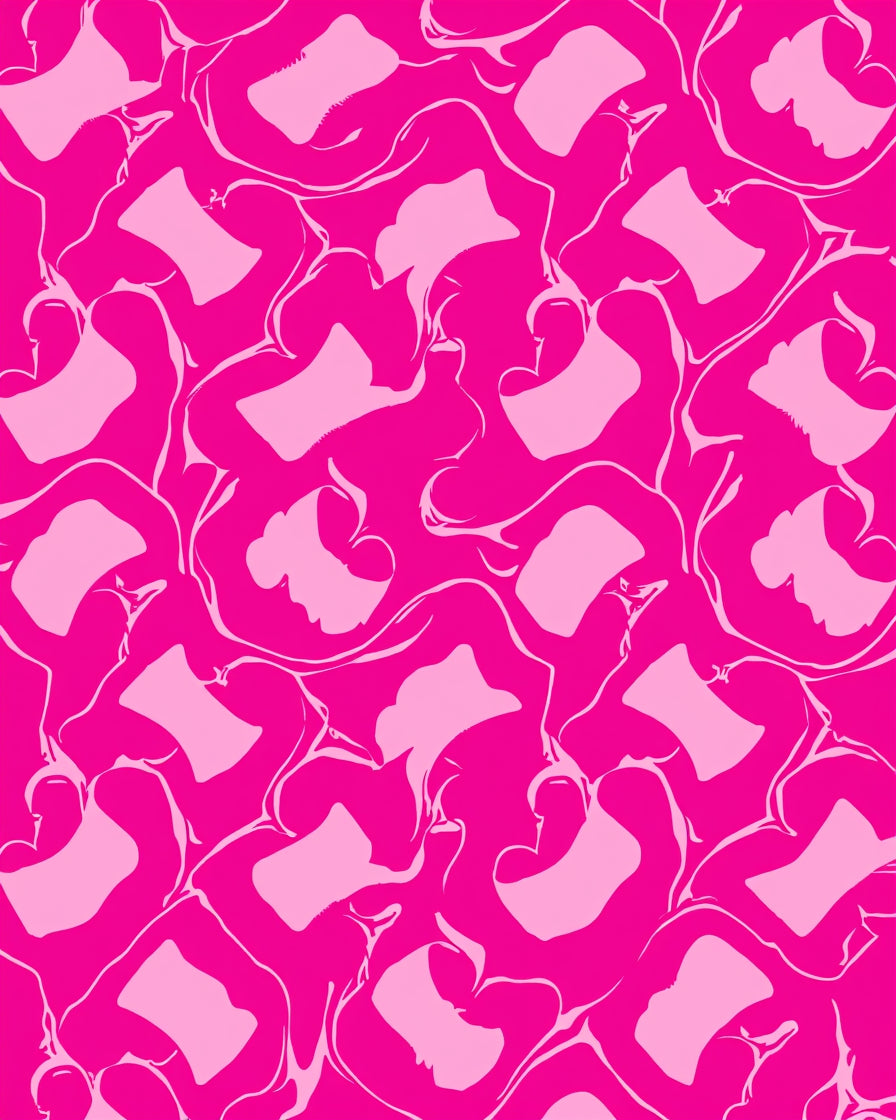 Abstract Pink Flowing Swirls Rug