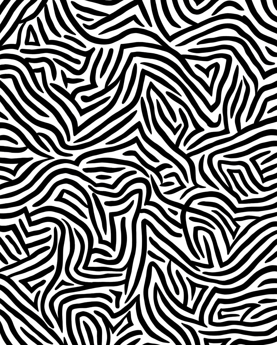 Wild Organic Black White Pattern Rug