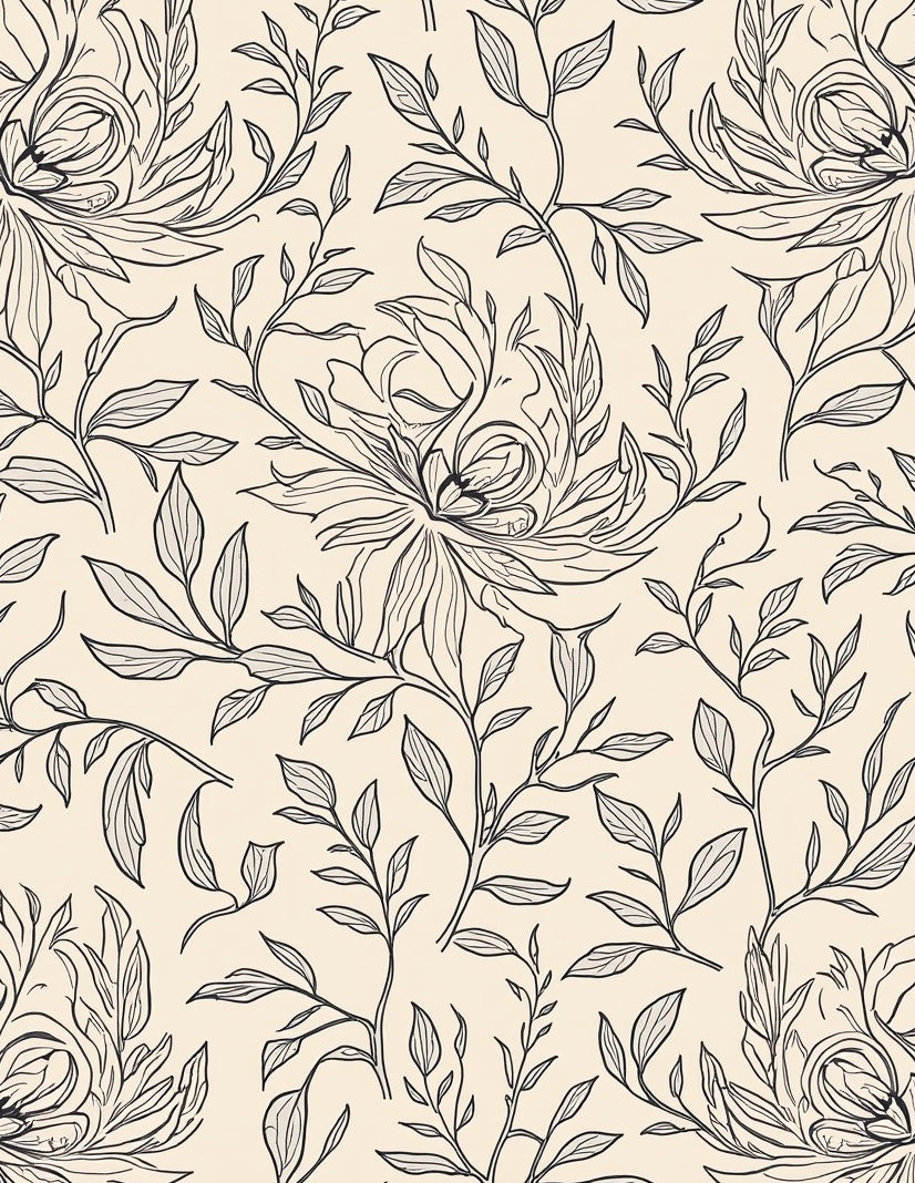 Delicate Floral Scroll Pattern Design Rug
