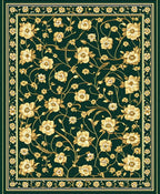 Elegant Gold Floral Vines Rug