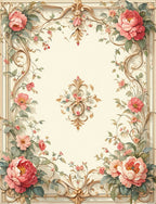 Romantic Floral Swirls Accent Rug
