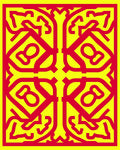 Bold Geometric Symmetry Red Yellow Rug