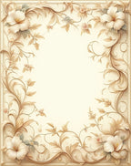 Elegant Floral Swirls Cream Rug