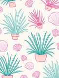 Coastal Plant and Shell Pattern Rug