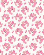 Pink Floral Patterned Abstract Rug