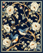 Birds and Blossoms Traditional Pattern Design Rug