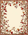 Autumn Vines Stylized Floral Design Rug