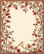 Autumn Vines Stylized Floral Design Rug