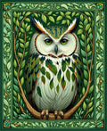 Enchanted Forest Owl Leaf Motif Rug