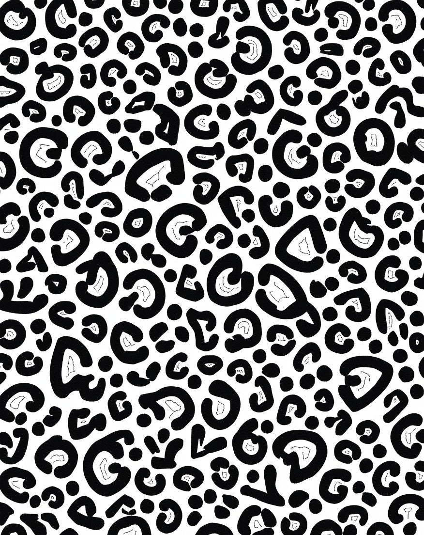 Bold Black Leopard Spot Pattern Rug