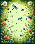 Whimsical Insects And Floral Garden Design Rug