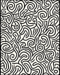 Abstract Black Swirl Pattern Rug