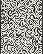 Abstract Black Swirl Pattern Rug