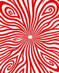 Bold Red Swirling Abstract Lines Rug